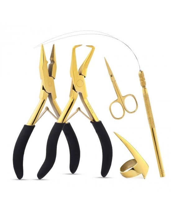 My Hair Tools Pro Hair Extension Tools Kit Gold - Multi Purpose