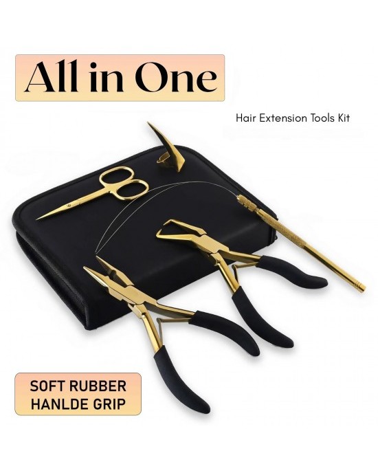 My Hair Tools Pro Hair Extension Tools Kit Gold - Multi Purpose