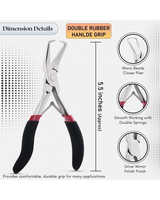 Silver My Hair Tools Pro Extension Kit, Extensions Remover Pliers set, Micro Beads Pulling Hook & Microbead Loop Tool Stainless Steel