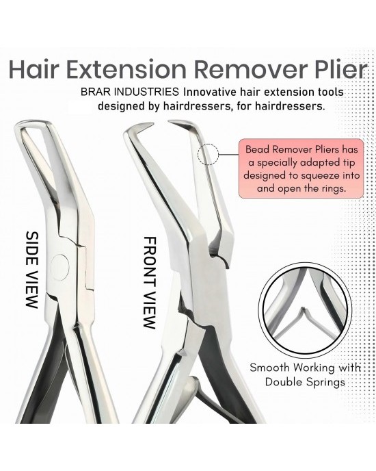Silver My Hair Tools Pro Extension Kit, Extensions Remover Pliers set, Micro Beads Pulling Hook & Microbead Loop Tool Stainless Steel
