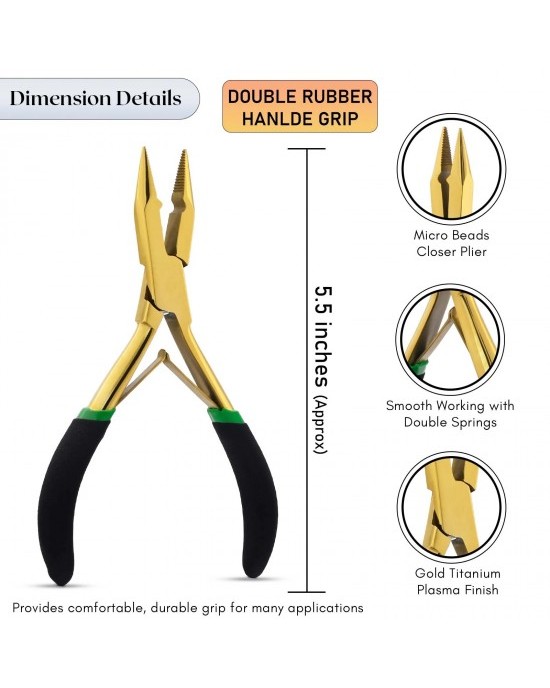 Silver My Hair Tools Pro Extension Kit, Extensions Remover Pliers set, Micro Beads Pulling Hook & Microbead Loop Tool Stainless Steel