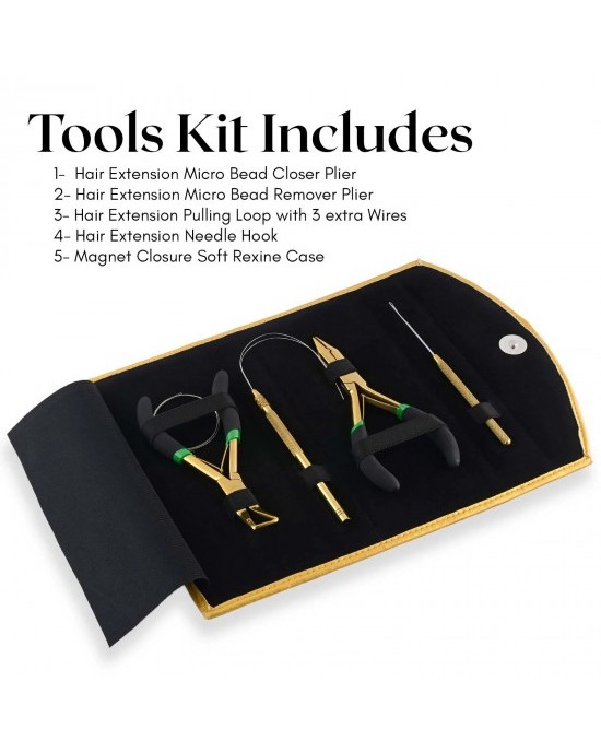 Silver My Hair Tools Pro Extension Kit, Extensions Remover Pliers set, Micro Beads Pulling Hook & Microbead Loop Tool Stainless Steel