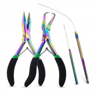 My Hair Tools Pro Extension Kit, Extensions Remover Pliers set, Micro Beads Pulling Hook & Microbead Loop Tool Stainless Steel