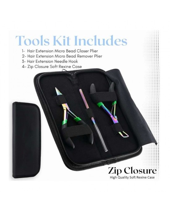 Microbead tool kit all in one in Rainbow black