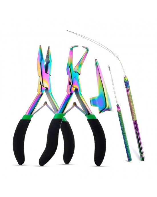 Rainbow Professional Hair Extension Tools Kit