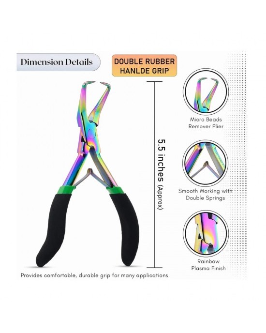 Rainbow Professional Hair Extension Tools Kit